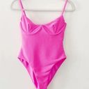 frankie's bikinis  / Revolve Marie Ribbed Underwire One Piece in Pink Punch Photo 7