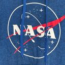 Fifth Sun  NASA logo blue knit pullover sweatshirt hoodie women’s size S Photo 2