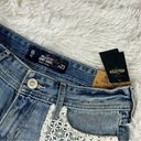 Hollister  Short-Short Low Rise Lace Pocket Raw Hem Blue Denim Jean Shorts 00 New Photo 5