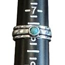 Brand New!! Size 8 Boho/Tribal solitaire with turquoise colored stone Silver Photo 3