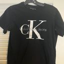 Calvin Klein LG Black Cotton Baby Doll T Shirt Photo 2