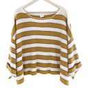 By Together  Women's Striped Oversized Boxy Cropped Knit Sweater size Medium Photo 0