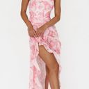 Saints + Secrets SERIF RUFFLE TRIM SPLIT MAXI DRESS PINK Photo 0