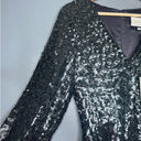 Alexis Renada Sequin Long Sleeve Mini Dress NWT in Gunmetal Size Medium Silver Photo 3