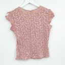 Vintage Y2K Cottagecore Pink Floral Lace Ruffle Crop Top SZ L Size L Photo 4