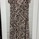 L8ter 2X brown cream zebra print maxi dress Photo 2