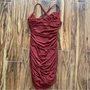 Lucy in the Sky Ruched Halter Dress in Rust Orange Size S Photo 8