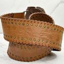 Chico's  Vintage Studded Genuine Leather Floral Tooled Belt Size Medium M Womens Photo 2