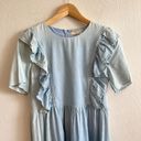 Rachel Parcell NWT  Florence Chambray Faded Blue Ruffle Mini Dress Womans Medium Photo 5