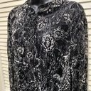 Christopher & Banks Paisley Lace Button Up Light Jacket Size L Black/White Long Photo 2