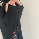 Alex Evenings Vintage long black cowl neck sequin flower embroidered formal evening maxi dress Photo 3