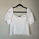 J.Crew  Smocked broken-in jersey cropped top white Photo 1