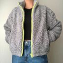 LA Hearts gray and neon green  pacsun sherpa jacket Photo 0