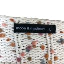 The Moon  & Madison Womens Cardigan Sweater Sz Large Chunky Confetti Cable Knit Open Photo 3