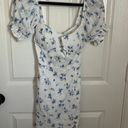 Olivaceous Blue Floral Dress Photo 3