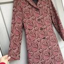 Nine West  JACKET Size 6 Print Brown Paisley Whimsy Cottagecore Blazer Overcoat Photo 3