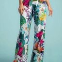 Trina Turk  Amazonia Roll-Top Coverup Pull on Tropical Floral Pants Medium Photo 0