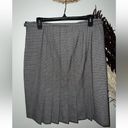 Anne Klein Ann Klein Black & White Plaid Check Pleated Hem Knee Length Belted Skirt Sz 10 Photo 3