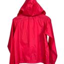 Roxy Quiksilver Red Striped Long Sleeve Windbreaker Jacket w/ Packable Hood Sz S Photo 5