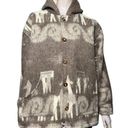 Los Andes Imports Vintage Women’s L Gray Cream Aztec Print Handmade Wool Coat Size L Photo 0