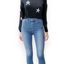 SheIn Sweater Crop Top Black White Stars Long Sleeve Small Pullover Photo 3