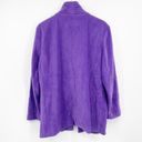 Bob Mackie  Wearable Art Fleece Embellished Purple Jacket SZ L Art To Wear Photo 2