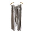 Cynthia Rowley  100% Linen Pants Wide Leg Tan Cropped Lagenlook Size Large Photo 1