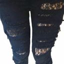 LF  Carmar ❉ Skinny Shredded Knee Denim Jeans ❉ Lace Patch Lining ❉ Black 25 0 2 Photo 1