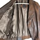 Vintage 80s Pelle Soft Leather Bomber Jacket in Brown Oversized Size Small Photo 4