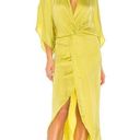 Young Fabulous and Broke NWT  YFB Siren Maxi in Zest Yellow Satin Hi-Lo Dress S Photo 4