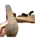 Franco Sarto  cork 4" wedge heel leather sandals size 9.5 Excellent Photo 3