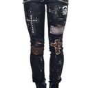 Tripp NYC  Daang Goodman Patched Studded Paint Distressed Jeans Black 28 Photo 0