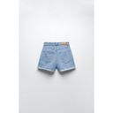 ZARA  0 Light Wash Denim Mom High Rise Bermuda Shorts Photo 1