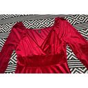 Ruby Red Velvet Surplice Skater Dress Photo 9