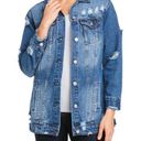 Hot & Delicious  distress oversized denim jacket size small Photo 0