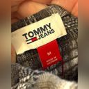 Tommy Hilfiger Tommy Jeans Womens Size Medium Plaid Peplum Smocked Top •Scoop Neck Long Sleeves Photo 11