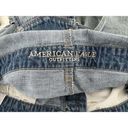 American Eagle  Bib Overall Shorts Sz S Distressed Blue Denim Shortalls 4”’inseam Photo 14