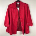 Dress Barn  Faux Suede Red Jacket Size 14 16 Photo 1