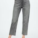 Mango - MNG High-waist cropped straight jeans, frayed raw hem, gray color, cotton Photo 0