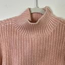 Lovers + Friends  Mockneck Cropped Loose Knit Pink Long Sleeve Wool Blend Sweater Photo 5