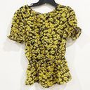 Who What Wear Sale 3/$20 |  Yellow and Black Floral Blouse Photo 7