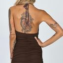 Princess Polly brown ribbed halter neck bodycon dress. Cora mini dress Photo 1