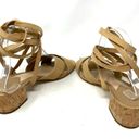 Brian Atwood  Astor Camel Nubuck Lace Up Tie Sandals Size US 8.5 Photo 6