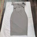 Boohoo  Gray Off Shoulder Cut Out Dress Size 10 Hourglass Photo 4