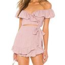 superdown Revolve  Angela Wrap Tie Romper in Pink Stripe Women’s Size M Photo 0