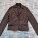 American Eagle  Outfitters Brown Herringbone 2 Button Wool Blend Blazer Medium Photo 0