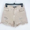 J Brand  High Rise Hem Distressed Shorts in Coquette Cream Size 24 Photo 0