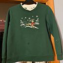 Vintage Embroidered Granny Core Crewneck Sweatshirt Green Size M petite Photo 0