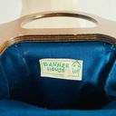 Bermuda VINTAGE 70s  BAG PURSE WOOD HANDLE BY BANNER HOUSE REVERSIBLE COVER Photo 5