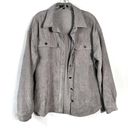 Velvet Heart Gray Corduroy Velvet Button Down Lightweight Shacket Shirt Large L Photo 0